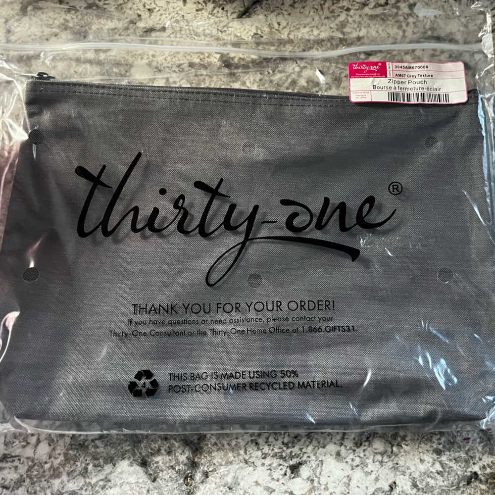 Grey texture Zipper Pouch